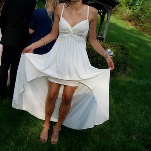 Prom BCBG white high low dress